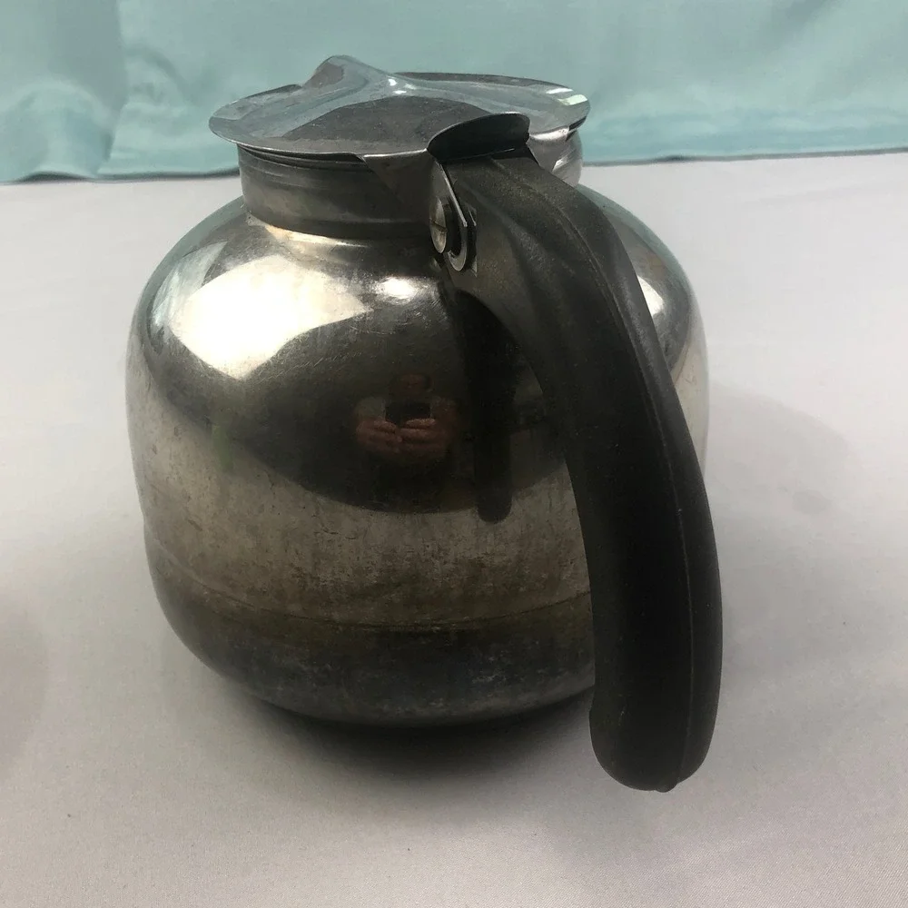 VTG Stainless Steel Chicago NICRO Coffee Pot Model 500 Round MCM Bakelite Handle